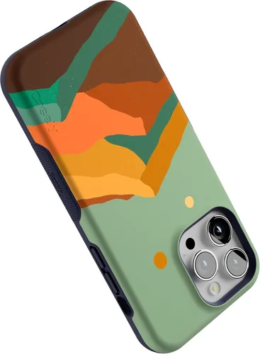 Vista 5 de Casely Funda para iPhone 14 Pro Max Endless Peaks Colorblock Mountain Compatible con MagSafe Diseño protector audaz