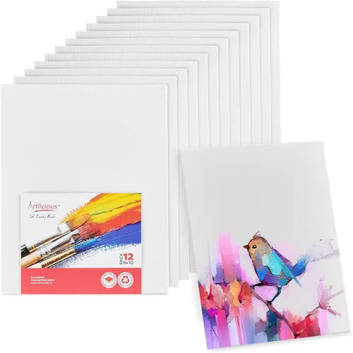 Vista 10 de Artlicious Lienzos para pintar - Paquete de 48 paneles de lona – 5 x 7 pulgadas paquete de gran valor – Tableros de lienzo para pintar