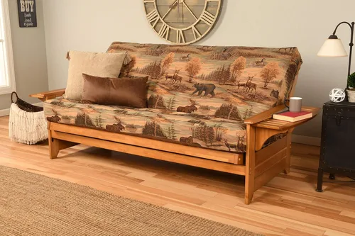 Vista 17 de Kodiak Furniture Futón Phoenix de tamaño completo con acabado de nuez, silla Oregon Trail