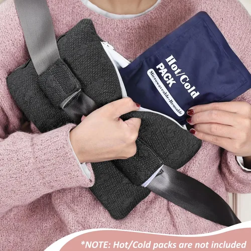 Vista 2 de Almohada para cinturón de seguridad poscirugía, almohada para puerto de quimioterapia para protector de pecho para pacientes de quimioterapia