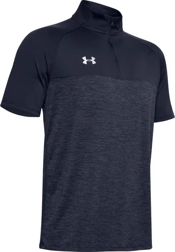 Under Armour Mens Locker SS 14 Zip, Negro, azul marino, rojo, real, acero, blanco