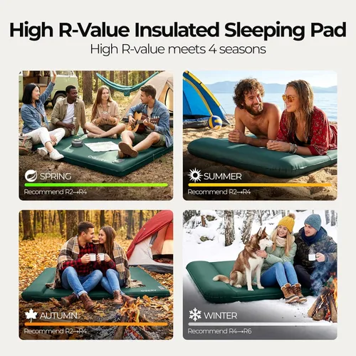 Vista 8 de OGERY Almohadilla de dormir autoinflable con bomba eléctrica, almohadilla de espuma viscoelástica ultra gruesa de 3.15 pulgadas, almohadilla
