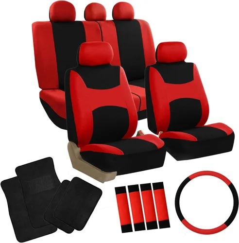 Vista 12 de FH Group Fundas para Asientos de Automóvil con Airbag Juego Completo Combo de Accesorios para Automóvil Alfombrillas de Alfombra para Piso - Asiento