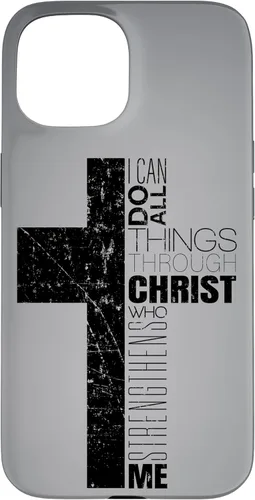 Vista 6 de iPhone XS Max Negro Cristiano Cruz Religiosa Biblia Verso Filipenses 4 13 Caso