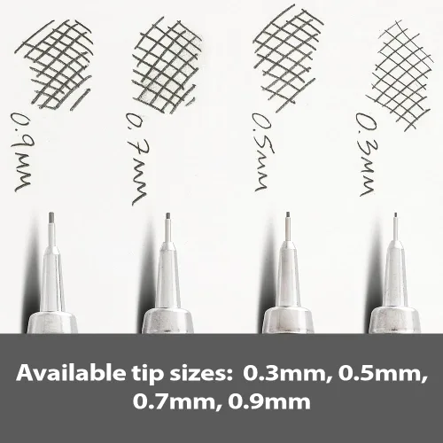 Vista 2 de Pentel Graphgear 500 - Lápiz mecánico, mina de 0.020 in, grado HB, 1 lápiz Graphgear, plateado, (PG515-A)