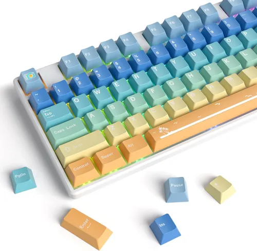 Vista 19 de Fogruaden Juego de teclas PBT, teclas personalizadas de perfil cereza para teclas de teclado mecánico (9009)