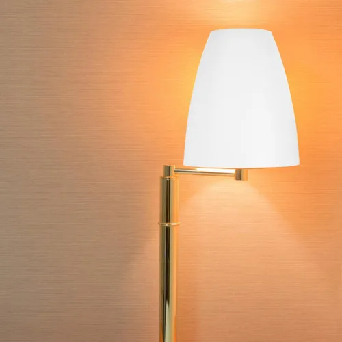 Vista 4 de Reemplazo de pantalla de lámpara de plástico blanco, cubierta de luz estilo casco duro para lámparas de piso/mesa, agujero central de 1.181 in