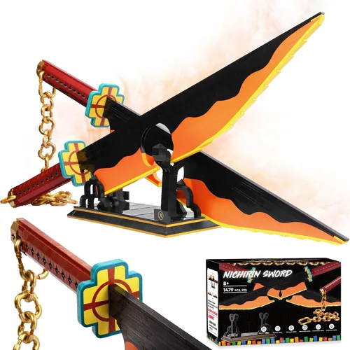 Vista 13 de Jorumo Juegos de construcción de espadas para adultos, hacha Himejima Gyomei de 42 pulgadas y martillo de meteorito de bloques de construcción