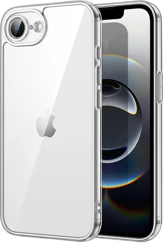 Vista 7 de JETech - Funda para iPhone 16e 6.1 pulgadas 2025, cubierta a prueba de golpes sin amarillamiento, parte trasera transparente antiarañazos (negro)
