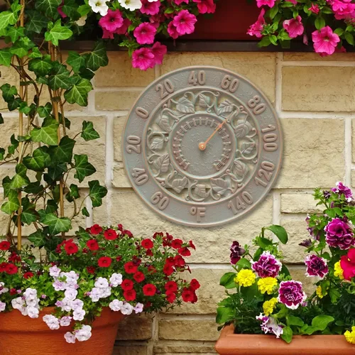 Vista 3 de Whitehall 01282 Ivy Silhouette Termómetro, Cobre Verdigris