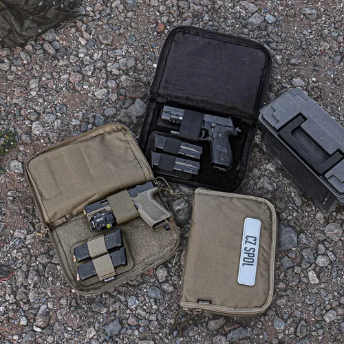 Vista 4 de ACETAC [Paquete de 3 fundas tácticas para pistola con parche reflectante, envoltura universal de funda CCW, panel de gancho y bucle Mag (verde OD)