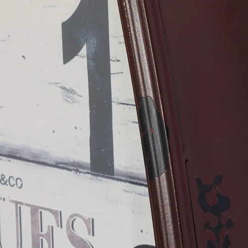 Vista 8 de Deco 79 Reloj de pared estilo reloj de bolsillo de metal, 19 x 3 x 33 pulgadas, rojo