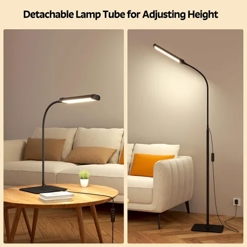 Vista 3 de Aisutha Lámpara de pie LED, lámparas de lectura ajustables, colores y brillo sin escalones, lámpara de pie, lámpara para uñas, luz para pestañas