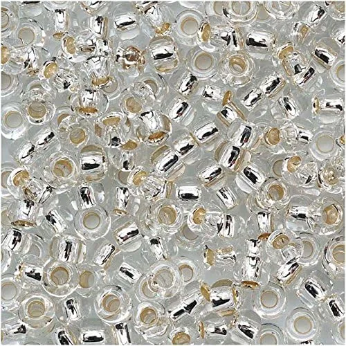 Toho Cuentas redondas de semillas 8/0#21 'Cristal forrado plateado' tubo de 0.28 oz