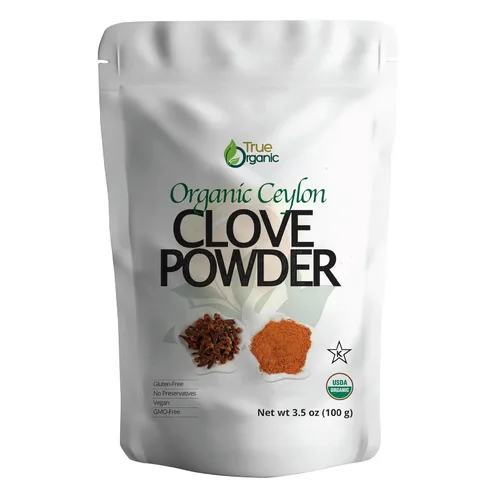 True Organic Clavo molido de Ceilán, 3.5 onzas, polvo de clavo orgánico USDA orgánico y certificado Kosher, sin OMG, clavo molido fresco, Ceilán