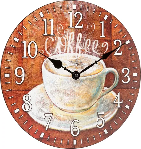 Vista 5 de La Crosse Clock 404-2631C-INT 12-Inch Round Coffee Decorative Quartz Analog Wall Clock