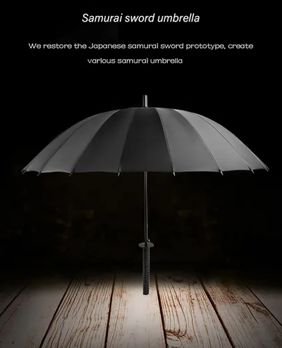 Vista 7 de WPOYM Paraguas Samurai creativo semiautomático Samurai, paraguas al aire libre, paraguas de protección solar negro. El mejor regalo creativo.