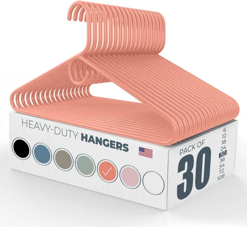 Vista 85 de Neaties Paquete de 6 perchas de ropa resistentes, fabricadas en los Estados Unidos, perchas de plástico de capacidad de 8 libras para ropa