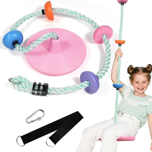 Vista 12 de ZNCMRR Cuerda de Escalada para Columpio de Árbol, Asiento de Columpios Resistente de Reemplazo para Niños, Asiento de Columpios de Escalada