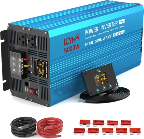Vista 11 de Inversor de corriente de onda sinusoidal pura de 1000 vatios, 12 V CC a 110 V 120 V CA convertidor para el hogar, RV, camión, sistema solar
