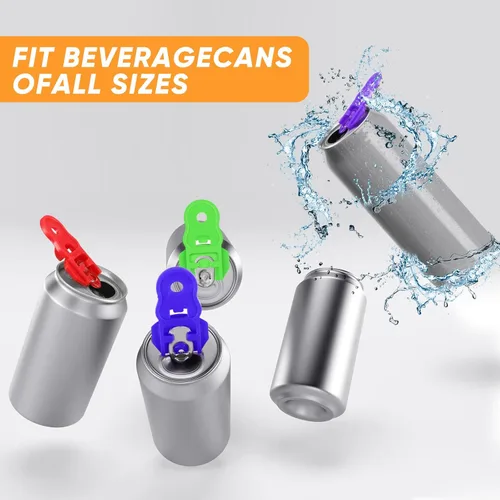Vista 4 de 24 piezas de abridor manual colorido fácil de latas protector de soda para bebidas abrelatas de bebidas de plástico Barricada para la familia