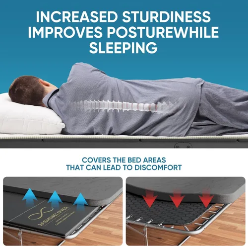 Vista 7 de Bunkie Board tamaño individual 38 x 75 – Tablas de cama de madera reforzada de servicio pesado para debajo del colchón, tablero de soporte universal