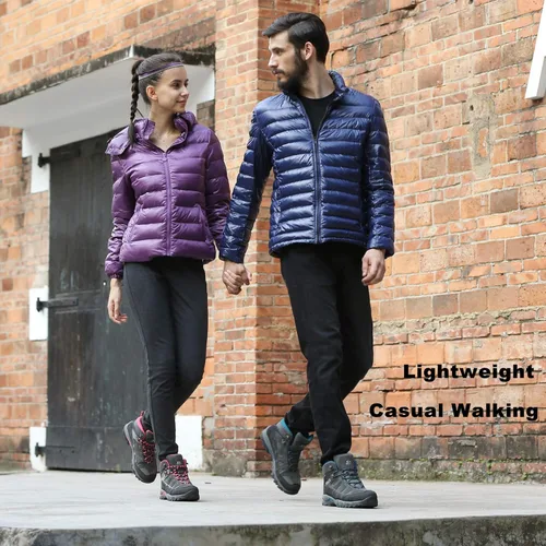 Vista 6 de Clorts Botas de senderismo para mujer, impermeables, ligeras, para senderismo, campamento, para exteriores, con agarre de alta tracción, 5.5