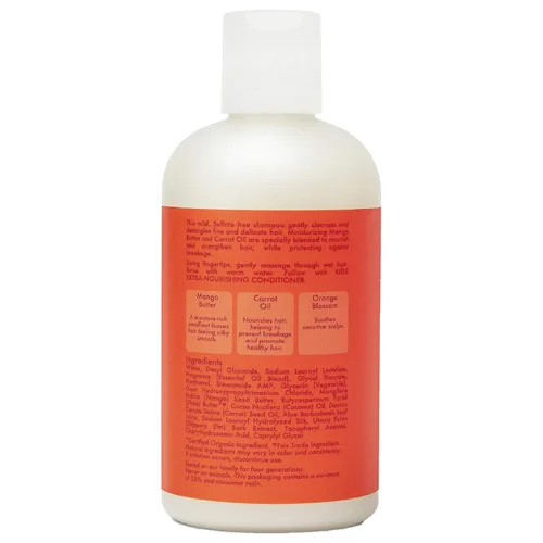 Vista 2 de SheaMoisture Champú extra nutritivo para el cuidado del cabello para niños Mango Zanahoria con manteca de karité 8 oz