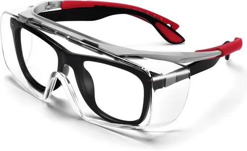Gafas de seguridad para colocar sobre anteojos, antiempañamiento y resistentes a los arañazos, gafas protectoras ajustables, gafas de seguridad de