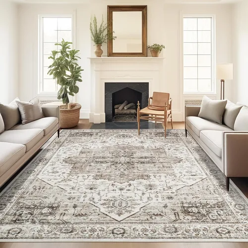 Vista 19 de Roxstand Alfombras de área de 5 x 7, resistentes a las manchas, lavables a máquina con parte trasera antideslizante, alfombras vintage