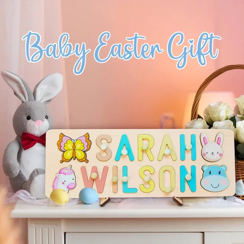 Vista 2 de Rompecabezas de nombres personalizado para niños, regalos personalizados para niños pequeños, regalos para niños y niñas, regalo de primer