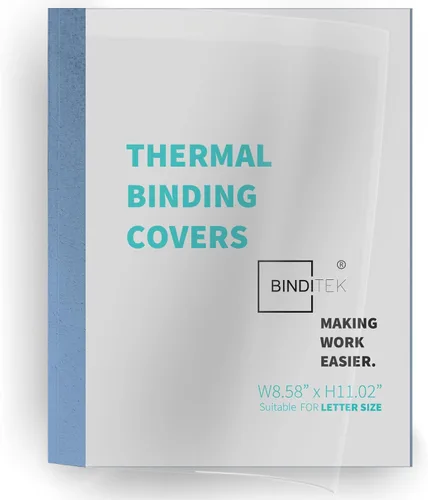 Vista 9 de Binditek Paquete de 20 cubiertas de presentación de encuadernación térmica, lomo de 1/16 pulgadas con capacidad para 15 hojas, cubierta frontal