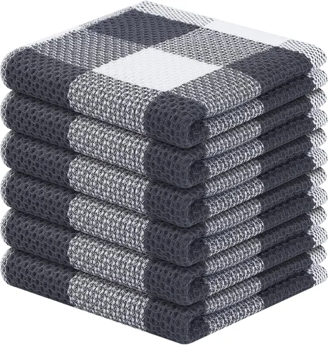 Vista 48 de Homaxy Paquete de 4 toallas de cocina 100% algodón, 13 x 28 pulgadas Blanco & Rosa