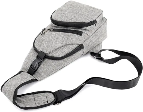 Vista 3 de TENDYCOCO 2 correas ajustables, correa de hombro ajustable para hombre, bolsa de pecho para hombre, bandolera casual