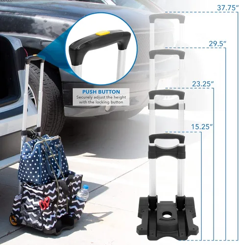 Vista 5 de Mount-It! Carrito de equipaje plegable con ruedas Fuerte, compacto, soporta 77 libras - Transporta cajas, mochilas sin problemas