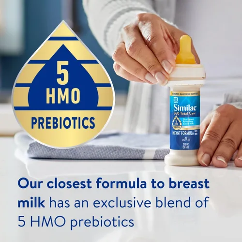 Vista 2 de Similac 360 Total Care - Fórmula infantil, tiene 5 prebióticos HMO, nuestra mezcla de prebióticos más cercana a la leche materna, sin OGM, fórmula