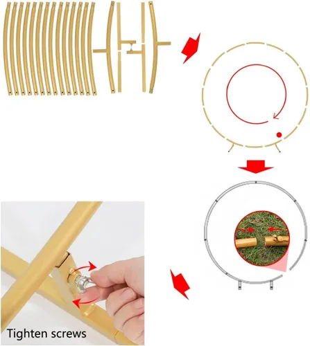 Vista 7 de Wedding Arch Arco para Globos con Base 6.6ft 3.3ft 4.9ft Round Arch Backdrop Stand for Wedding Birthday Party Ceremony Special Festival Backdrop