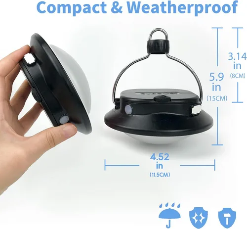 Vista 7 de SUBOOS Gen 2 Pro 3000LM UFO Linterna de Camping Recargable, Luz Portátil para Tienda de Campaña, 200h de Duración, Impermeable para Camping, Toldo