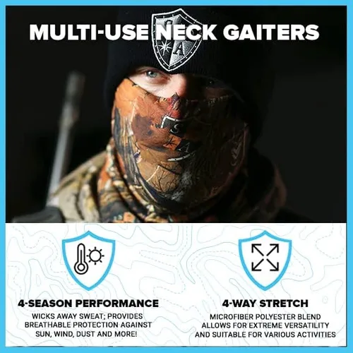 Vista 3 de SA Company Neck Gaiter 5 Pack Sun Protection Balaclava Multi Use and Stylish Face Mask Reusable Light Ski Mask