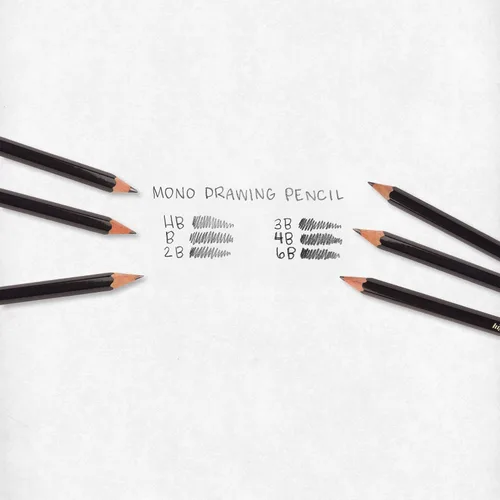 Vista 4 de Tombow Lápices de dibujo profesionales MONO, juego de 12