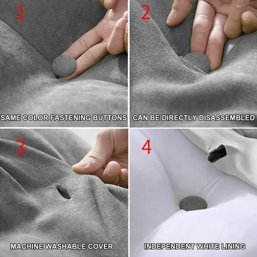 Vista 5 de Almohada de cuña para cabecera de dormitorio, almohada de lectura en casa, soporte de espalda para sentarse en la cama, cojín lumbar de gran