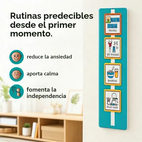 Vista 3 de Calendario visual Diario Tabla de rutina para niños con curso - Autismo
