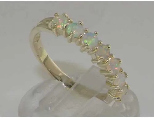 Vista 4 de Anillo de eternidad de plata de ley 925 con ópalo auténtico para mujer