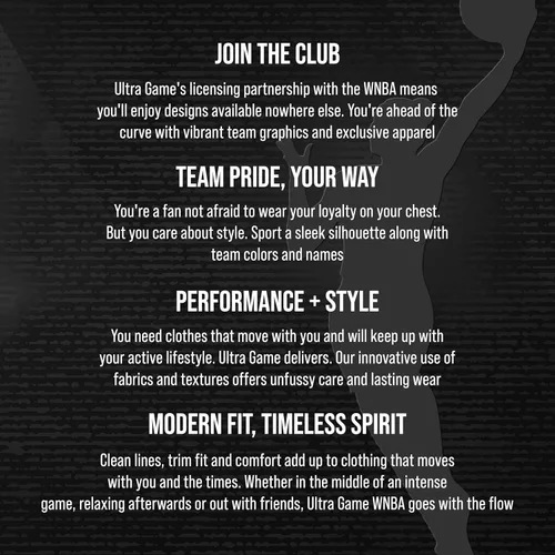 Vista 6 de Ultra Game Sudadera con capucha oficial de la WNBA para mujer