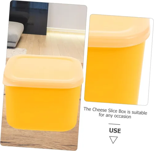 Vista 4 de CALLARON Mini recipiente de queso en rodajas para nevera, bloques de mantequilla, caja de almacenamiento de rebanadas de queso, plato de mantequilla