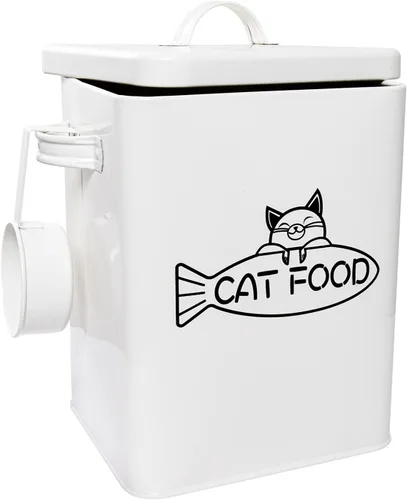 Contenedor de almacenamiento de alimentos para perros y gatos, recipientes de alimentos para mascotas de granja con tapa y cuchara para comida seca,