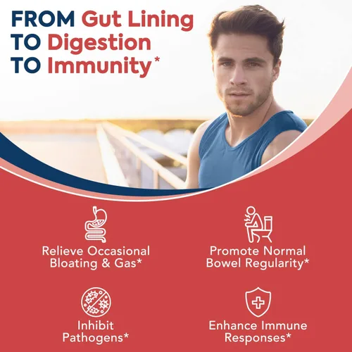 Vista 4 de Probióticos 60 mil millones de UFC, 19 cepas para hombres y mujeres, con 100 mg de prebiótico, estable en el almacenamiento, probiótico de cuidado