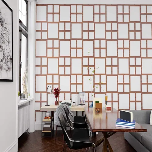 Vista 13 de 19 7/8"W X 11 3/8"H pequeños Bradley decorativos calado madera paneles de pared, aliso