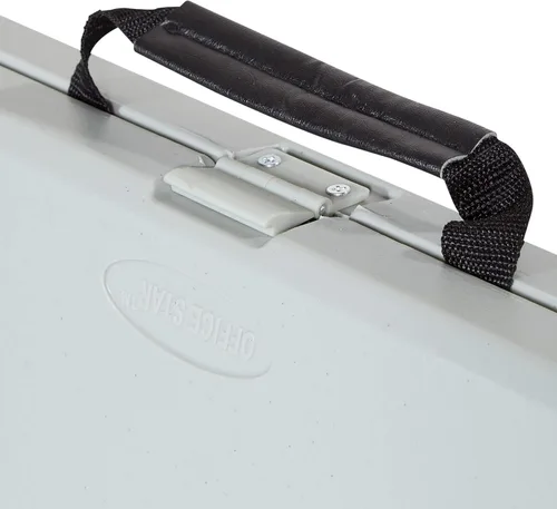 Vista 6 de Office Star - Juego de mesa y sillas cuadradas plegables de resina de 5 piezas, color gris claro