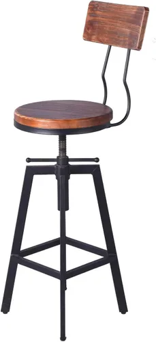 Vista 6 de Diwhy Juego de mesa de bar y taburete de bar de 5 piezas, industrial rectangular, para comedor, pub, bar, escritorio y encimera de cocina, taburete